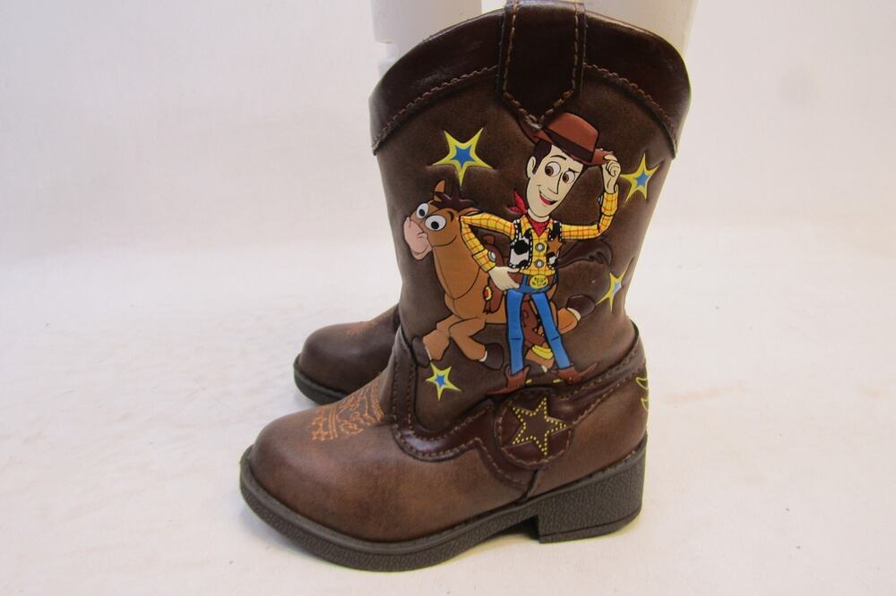 Disney Toy Story Woody Toddler Size 5 Brown Zip Cowboy Boots